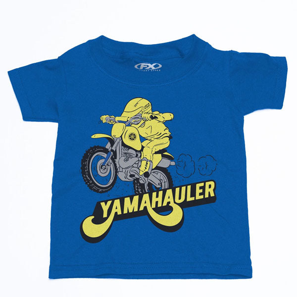 High-resolution studio image of Factory Effex Yamaha Hauler T-shirt (Toddler); showing tee fit, printed graphics, and crew neckline; SKU 23-832