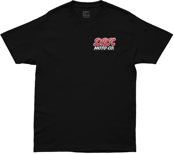 Clean studio shot of Dirt Bike Kidz Rippin The Rockies Tee; showing tee fit, printed graphics, and crew neckline; SKU 325-00008S; Colors: Black