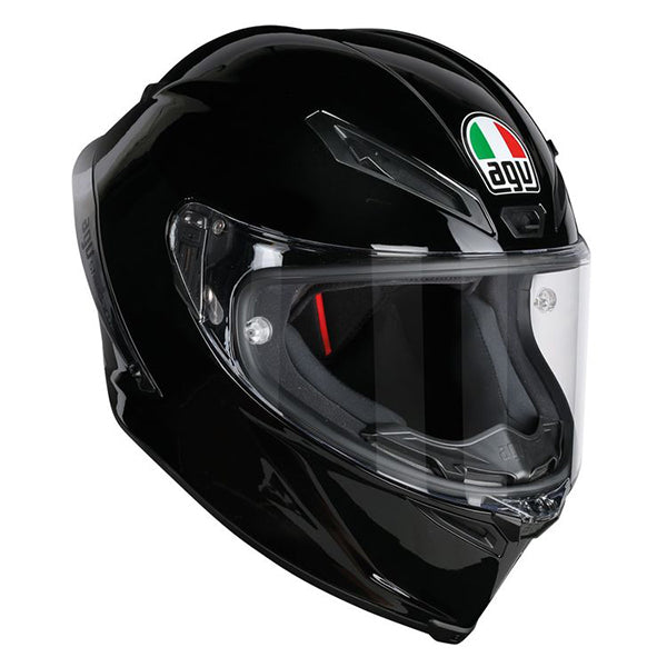 AGV AGV - Corsa R Helmet street motorcycle full‑face helmet black product view — lightweight, ventilated shell for impact protection and long‑ride comfort.