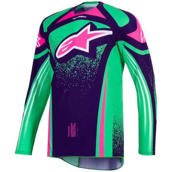 3761026-123-2XL, Alpinestars, Techstar Nomur Jersey, Black/White/Red, Dark Navy/Orange/UCLA Blue, Deep Purple/Green/Pink Fluo, Light product photo