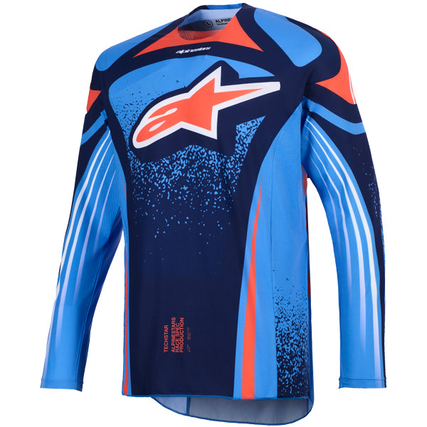 3761026-123-L, Alpinestars, Techstar Nomur Jersey, Black/White/Red, Dark Navy/Orange/UCLA Blue, Deep Purple/Green/Pink Fluo, Light Gray/Red/Black product photo