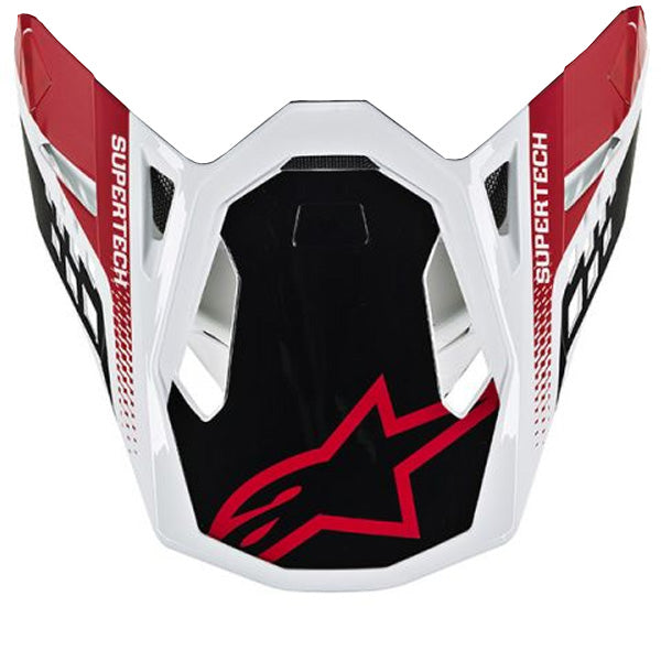Alpinestars - Supertech S-M8 Replacement VisorGlossy White product view, lightweight off‑road motorcycle helmet with ventilation and impact protection