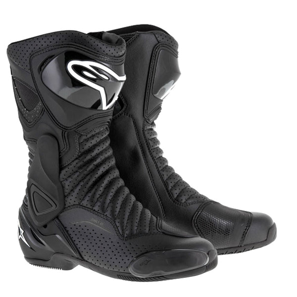 Product image of alpinestars smx6 v2 boot ventedblack motocross boots showing design and colorway | Available at BTO Sports