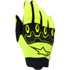 Alpinestars Full Bore V2 Gloves (Youth) front angle view Colors: Yellow Fluo/Black Sizes: Y-2XS to Y-XS SKU:3540226-551 | Available at BTO Sports.