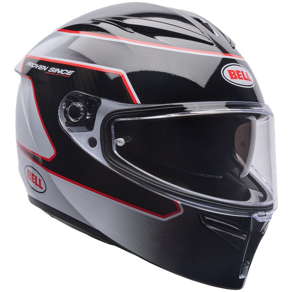 Bell Lithium MIPS Flux motorcycle helmet in White/Black/Red, view 2, SKU 7206646