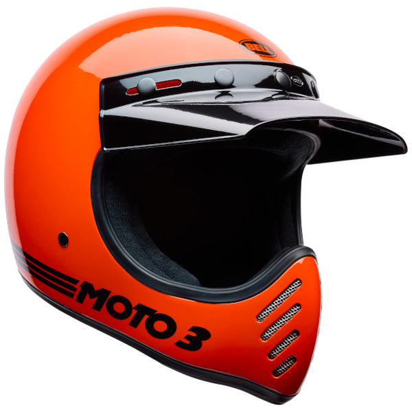 Bell Moto 3 Classic Solid motorcycle helmet in Orange, view 2, SKU 7175464