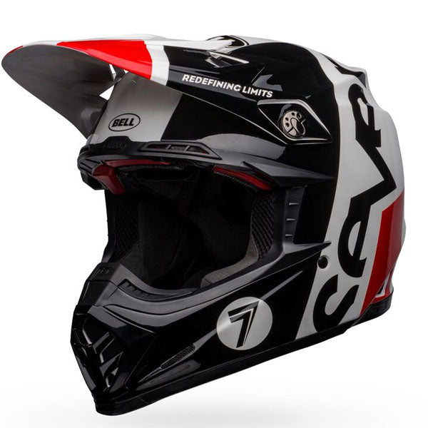 Bell Helmets Bell - Moto-9 Flex Seven Galaxy Helmet off-road motocross helmet, showing aerodynamic shell design, ventilation ports, and secure retention system built for rider comfort and protection. SKU 07131613.