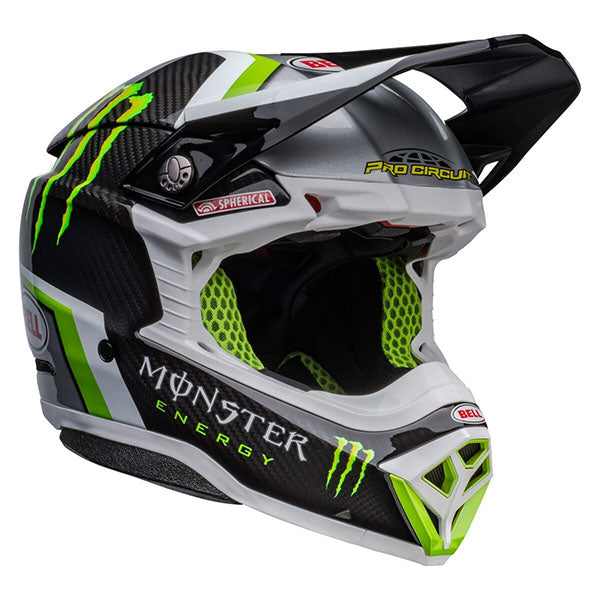 Bell Helmets Bell - Moto-10 Spherical Pro Circuit Helmet off-road motocross helmet, showing aerodynamic shell design, ventilation ports, and secure retention system built for rider comfort and protection. SKU 07136010.