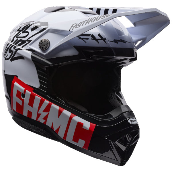 Bell Moto-10 MIPS SE Fasthouse 26 motocross helmet in White/Black, view 2, SKU 7206781