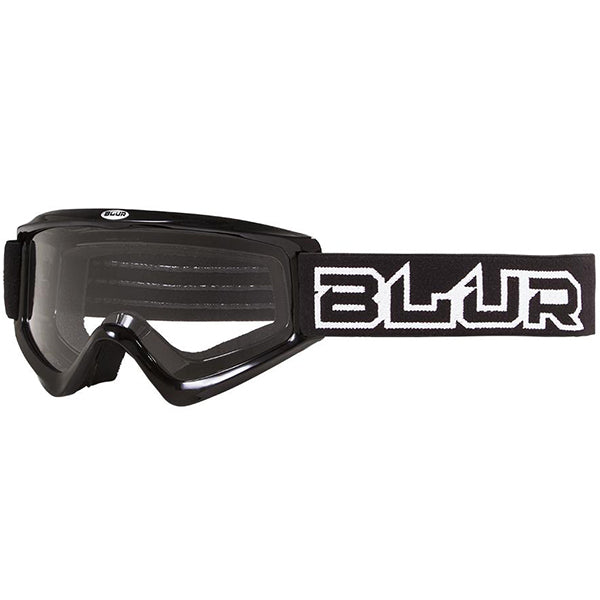 Product image of blur b zero goggle black motocross goggles showing frame design, lens style, and colorway
