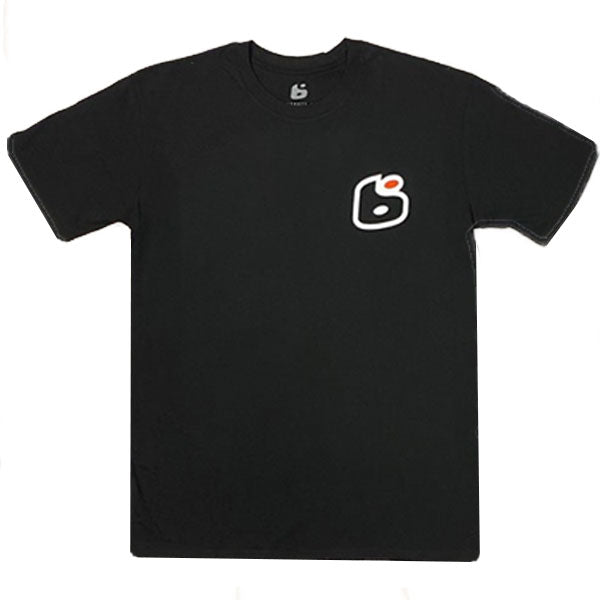 High-resolution studio image of BTO Sports Simple Tee Shirt; showing tee fit, printed graphics, and crew neckline; SKU BTO-SIMPLE-BLK-S; Sizes: S-2XL