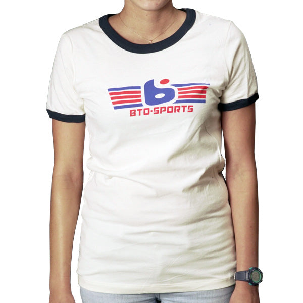 Clean studio shot of BTO Sports Patriot Tee (Women's); showing tee fit, printed graphics, and crew neckline; SKU BTO-PATRIOT-TEE-L; Sizes: NATURAL