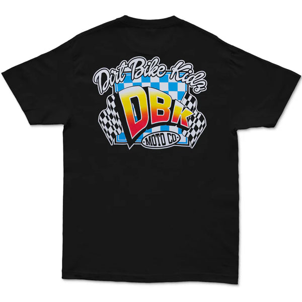 Crisp studio image on a white background of Dirt Bike Kidz Clean Win Tee; showing tee fit, printed graphics, and crew neckline; SKU 325-00040S