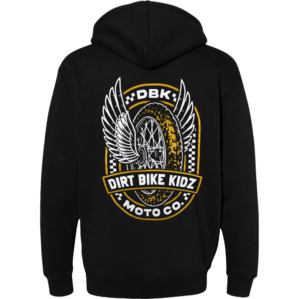 studio product photo of Dirt Bike Kidz dirt bike kidz guardian hoodie in Black, size SM for dirt bike, motocross, off-road. SKU 325-00049S