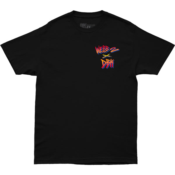Studio photo on a white background of Dirt Bike Kidz Rad CW2 Tee; showing tee fit, printed graphics, and crew neckline; SKU 325-00078S; Colors: Black