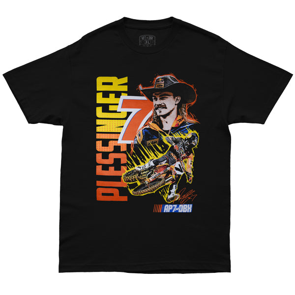 Clean studio shot of Dirt Bike Kidz Speedway Tee; showing tee fit, printed graphics, and crew neckline; SKU 325-00025S; Colors: Black; Sizes: S-2XL