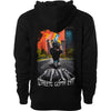 studio product photo of Dirt Bike Kidz dirt bike kidz streets gotta eat hoodie in Black, size SM for dirt bike, motocross, off-road. SKU 325-00044S