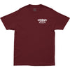 Professional studio photo of Dirt Bike Kidz Til The End Tee; showing tee fit, printed graphics, and crew neckline; SKU 325-00046S; Colors: Burgundy