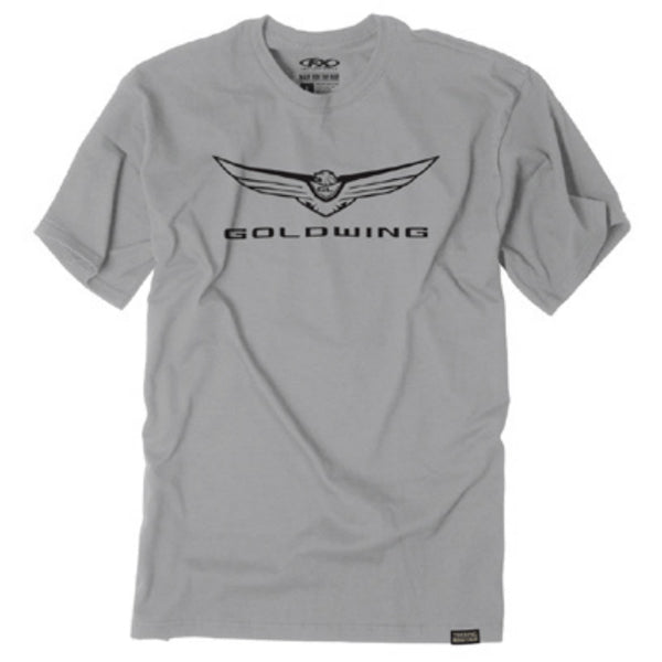 Crisp studio image on a white background of Factory Effex Goldwing Icon T-Shirt; showing tee fit, printed graphics, and crew neckline; SKU 25-878