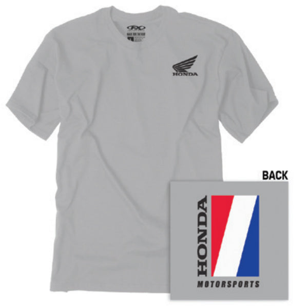 Studio photo on a white background of Factory Effex Honda Motorsports T-Shirt; showing tee fit, printed graphics, and crew neckline; SKU 25-873