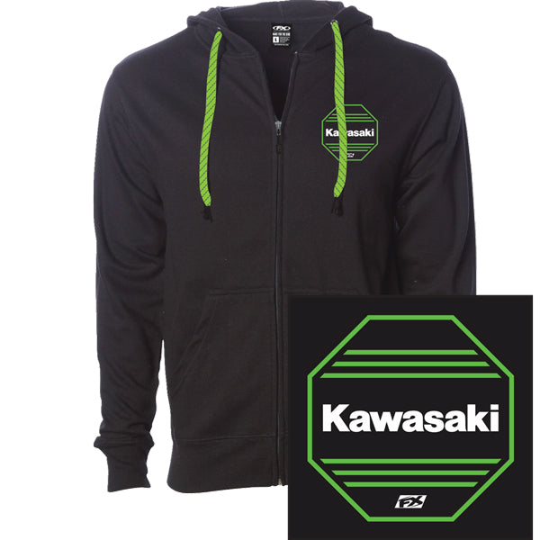 30507075 | Product image | Factory Effex - Kawasaki Octagon Zip-Up Hoodie sweatshirts & hoodies | Available at BTO Sports