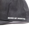 Fasthouse Spanner Hat SKU 3210050, side detail view showing white Band of Misfits lettering on black panel, motocross inspired lifestyle headwear.