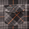 High-resolution studio image of Fasthouse Saturday Night Special Flannel; showing flannel shirt fit, button front, and plaid pattern; SKU 3297920304