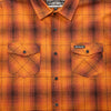 High-resolution studio image of Fasthouse Saturday Night Special Flannel; showing flannel shirt fit, button front, and plaid pattern; SKU 3297920304