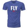 Crisp studio image on a white background of Fly Racing WFH Tee; showing tee fit, printed graphics, and crew neckline; SKU 352-0156S; Sizes: S-2XL