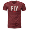 Professional studio photo of Fly Racing WFH Tee; showing tee fit, printed graphics, and crew neckline; SKU 352-0156S; Colors: GREY, BLACK, RED, BLUE