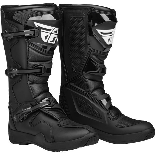 Fly Racing Maverik LT Boots product image in Blk sizes 7, 8, 9, 10, 11, 12, 13, 14 SKU 364-6600. Boots | Available at BTO Sports