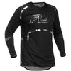 Studio view of Fly Racing Fly Racing - Evolution DST SE Spark Jersey, in Black and Silver, lightweight, breathable fabric, on a white studio background, for motocross / off‑road use, (SKU 379-124S) | SKU: 379-124S | Available at BTO Sports