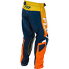Fly Racing Kinetic Pants (Youth) side view Colors: Nvy Blue/Orange SKU:379-434 | Available at BTO Sports.