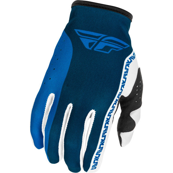 Fly Racing Lite Gloves (Youth) side view Colors: Blue/Wht Sizes: Y-LG to Y-SM SKU:379-712 | Available at BTO Sports.