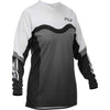 Studio view of Fly Racing Fly Racing - F-16 Jersey (Womens), in Grey and Black and White, lightweight, breathable fabric, on a white studio background, for motocross / off‑road use, (SKU 379-820S) | SKU: 379-820S | Available at BTO Sports