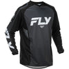 Studio view of Fly Racing Fly Racing - F-16 Jersey, in Black and White, lightweight, breathable fabric, on a white studio background, for motocross / off‑road use, (SKU 379-920S) | SKU: 379-920S | Available at BTO Sports