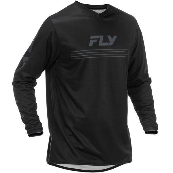 Studio view of Fly Racing Fly Racing - Universal Jersey, in Black and White, lightweight, breathable fabric, on a white studio background, for motocross / off‑road use, (SKU 379-990S) | SKU: 379-990S | Available at BTO Sports
