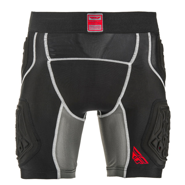 Fly Racing Barricade Compression Shorts product image in Blk sizes L, M, S, XL SKU 360-9755L. Base Layer Shorts | Available at BTO Sports
