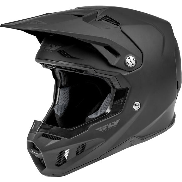 studio product photo of Fly Racing in Matte Black for motocross helmet, dirt bike, motocross, off road. SKU 73-430XS.