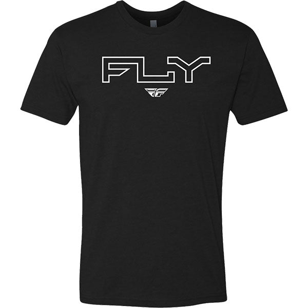 Clean studio shot of Fly Racing Edge Tee (Youth); showing tee fit, printed graphics, and crew neckline; SKU 354-0308YS; Sizes: Y-SM, Y-MD, Y-LG