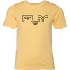 Studio photo on a white background of Fly Racing Edge Tee (Youth); showing tee fit, printed graphics, and crew neckline; SKU 354-0308YS
