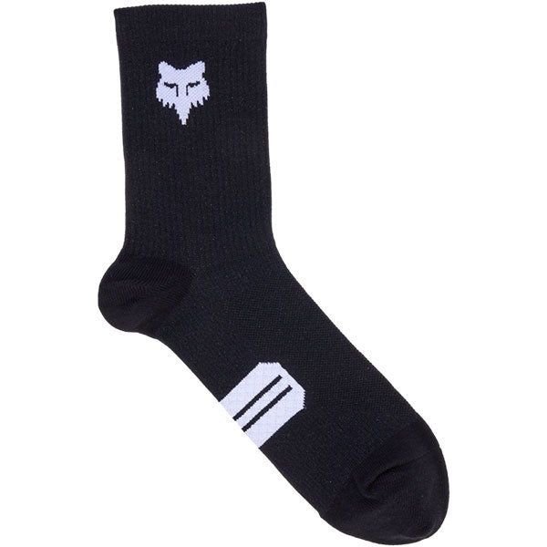 Product image of Fox Racing - Ranger 6in Prepack Black Sock (MTB) SKU:31528-001-XS/S | Sizes: S/M, L/XL | Designed for Mountain Bike, BMX and E-Bike riders | Available at BTO Sports