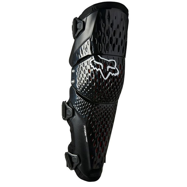 Product image of Fox Racing - Titan Pro D30 Knee Guard (MTB) SKU:25190-001-S/M | Sizes: S/M, L/XL | Designed for Mountain Bike, BMX and E-Bike riders | Available at BTO Sports