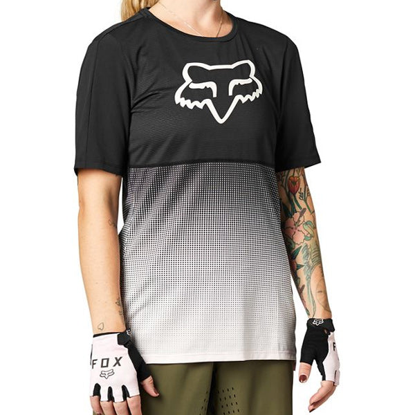Product image of Fox Racing - Flexair Jersey (Womens) (MTB) SKU:27442-285-XS | Colors: Blk | Sizes: SM–XL | Designed for Mountain Bike, BMX and E-Bike riders | Available at BTO Sports