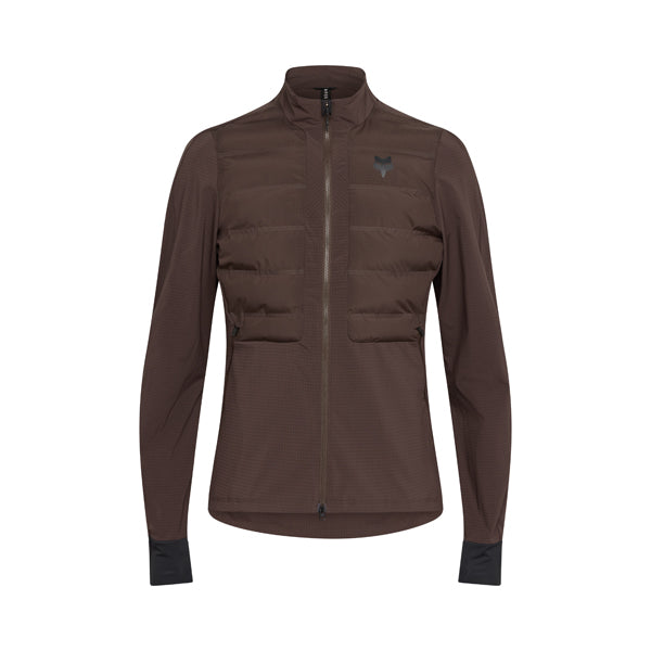 Fox Racing Flexair Fire Hybrid Jacket Mountain Bike front angle view in Cocoa sizes SM, MD, LG, XL, 2X SKU 32390-222-S. Riding Jacket | Available at BTO Sports
