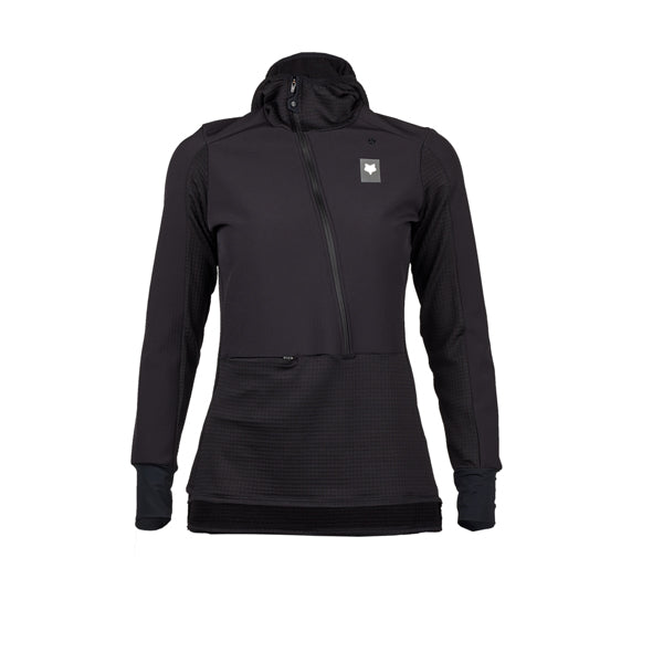 Fox Racing Defend Thermal Hoodie Mountain Bike (Womens) front angle view in Blk sizes XS, SM, MD, LG, XL SKU 33777-001-XS. Riding Jacket | Available at BTO Sports