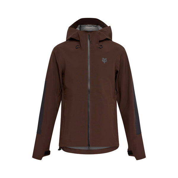 Fox Racing Defend 3 Layer Water Jacket Mountain Bike front angle view in Cocoa sizes SM, MD, LG, XL, 2X SKU 33784-222-S. Riding Jacket | Available at BTO Sports
