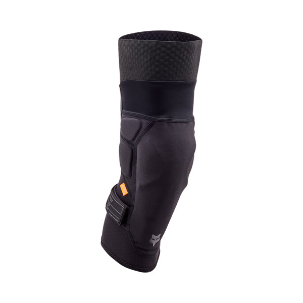 Fox Racing Launch Knee Guard Mountain Bike front angle view in Blk sizes XS, SM, MD, LG, XL, 2X SKU 33835-001-XS. Knee & Shin | Available at BTO Sports