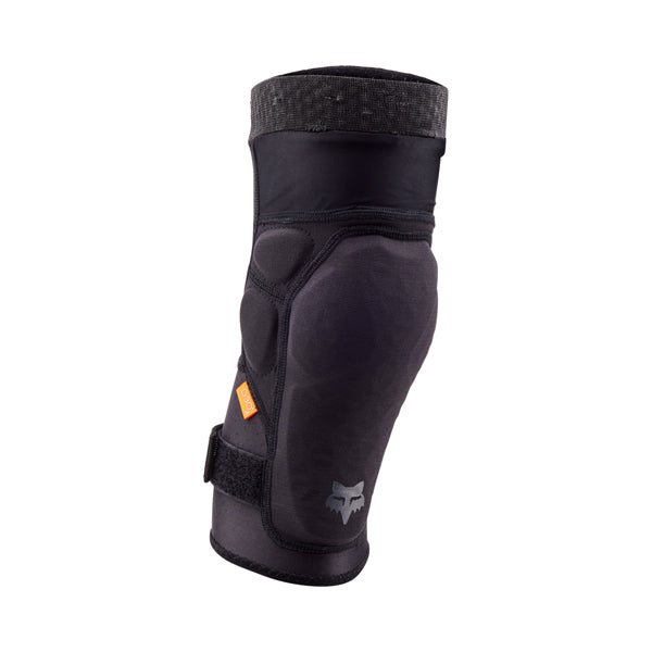 Fox Racing Launch Knee Guard Mountain Bike (Youth) front angle view in Blk SKU 33838-001-OS. Knee & Shin | Available at BTO Sports