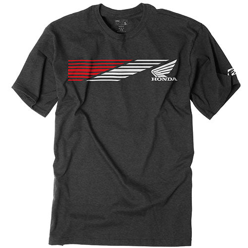 Crisp studio image on a white background of Factory Effex Honda Speed Tee; showing tee fit, printed graphics, and crew neckline; SKU 19-873